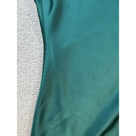 White House Black Market Satin Slip Dress Formal Sleeveless Green Size 14 - Picture 11 of 11